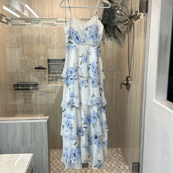 A Tier Delight White Floral Print Surplice Tiered Maxi Dress - Picture 4 of 13